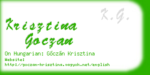 krisztina goczan business card