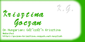 krisztina goczan business card